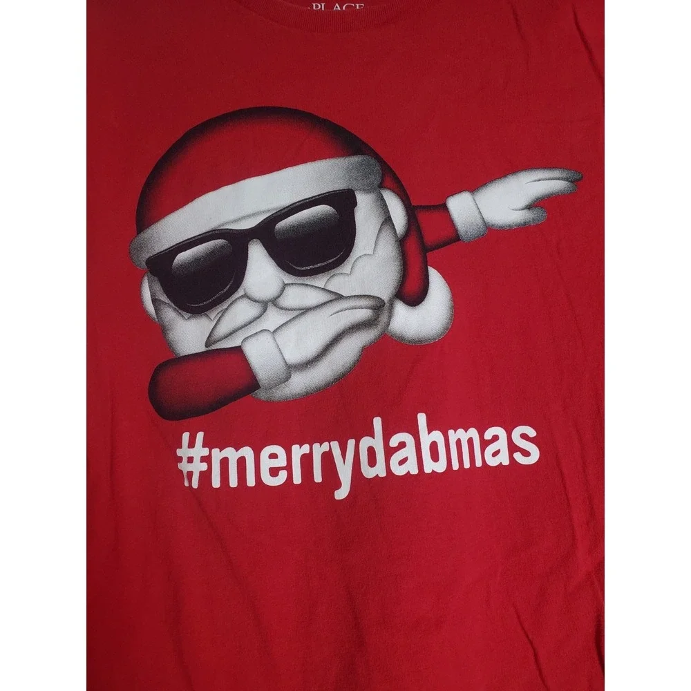 The Children's Place Red Long Sleeve #MerryDabMas-Boys‎ Size Large 10/12